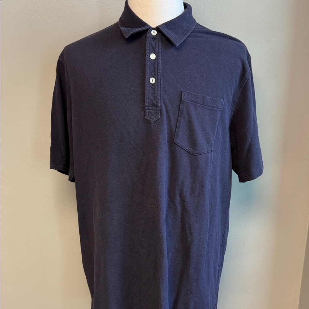 Lands’ End XL Short Sleeve Polo – 100% Cotton – Navy ||